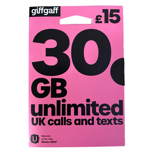 giffgaff Pay As You Go Sim Card - £15 - MosAccessories.co.uk