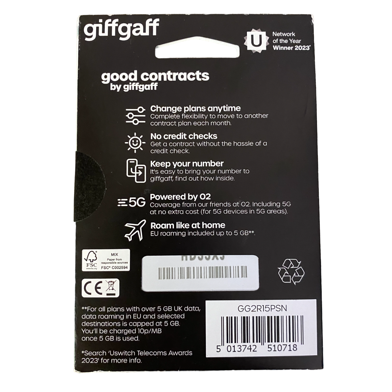 giffgaff 18 Month Good Contract Sim - £15 - MosAccessories.co.uk