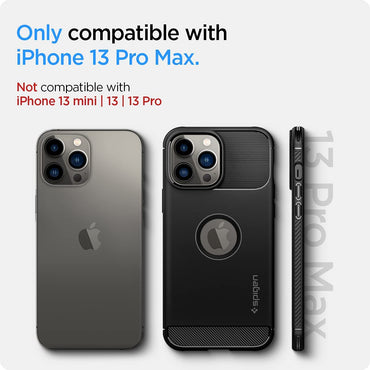 Spigen Rugged Armor Matte Black Case - For iPhone 13 Pro Max - mosaccessories