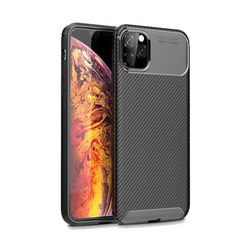 Carbon Fibre TPU Black Case - For iPhone 11 Pro - mosaccessories