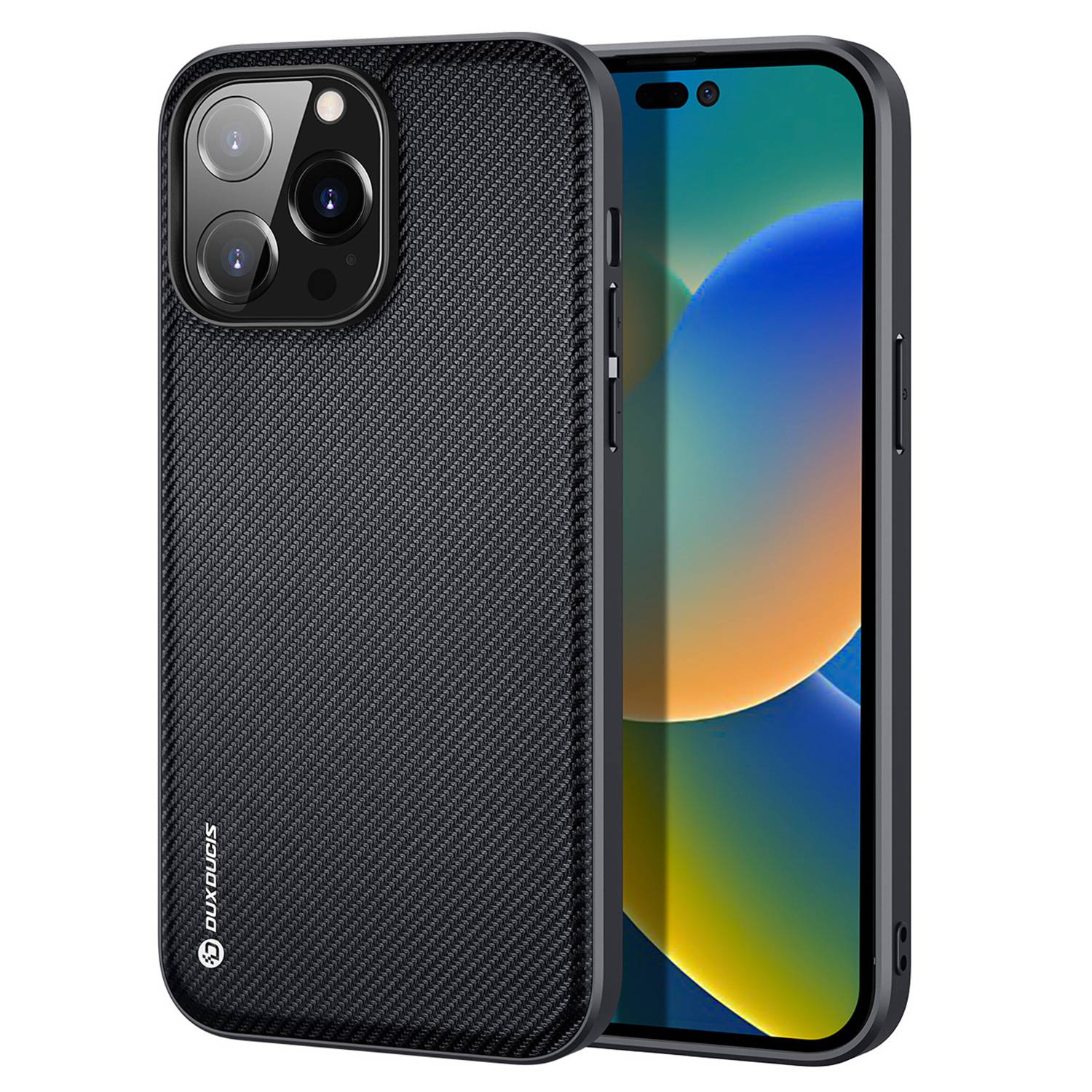 Dux Ducis Fino Series PU + TPU Black Case - For iPhone 14 Pro Max - mosaccessories