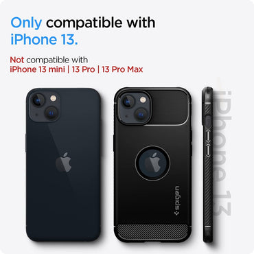 Spigen Rugged Armor Matte Black Case - For iPhone 13 - mosaccessories