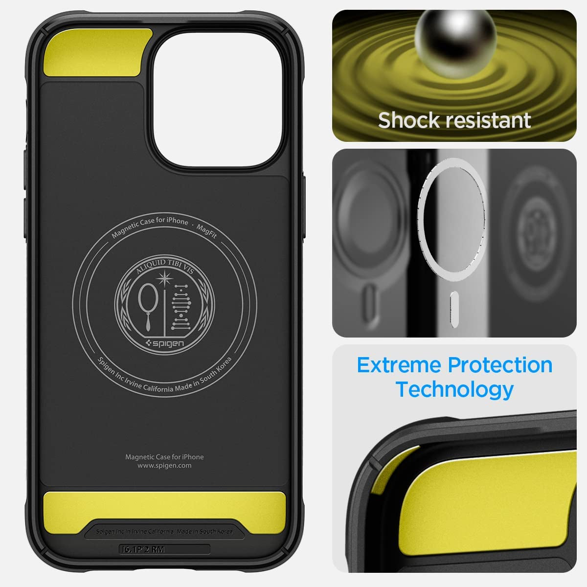 Spigen Rugged Armor Magfit Matte Black Case - For iPhone 14 Pro - mosaccessories