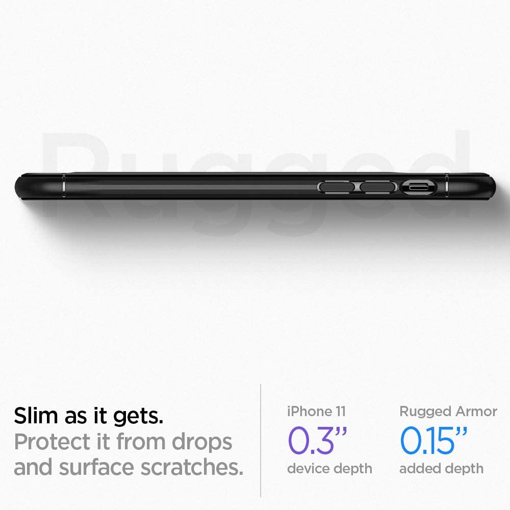 Spigen Rugged Armor Matte Black Case - For iPhone 11 - mosaccessories