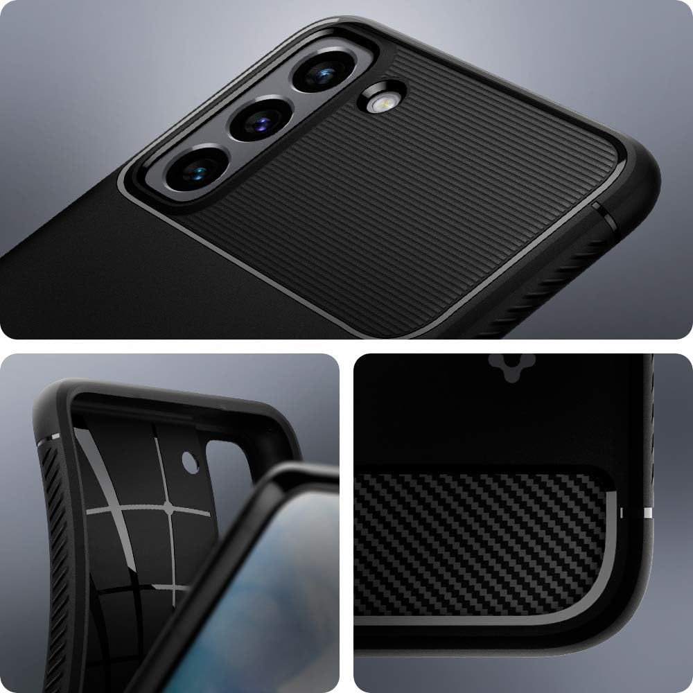 Spigen Rugged Armor Matte Black Case - For Samsung Galaxy S21 - mosaccessories