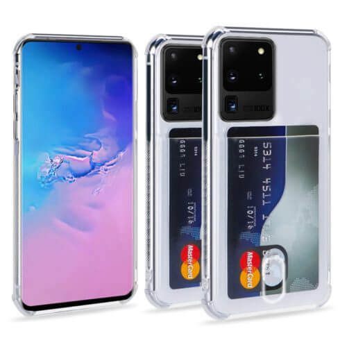 Soft TPU Clear Case With Card Slot - For Samsung S20 Ultra - mosaccessories
