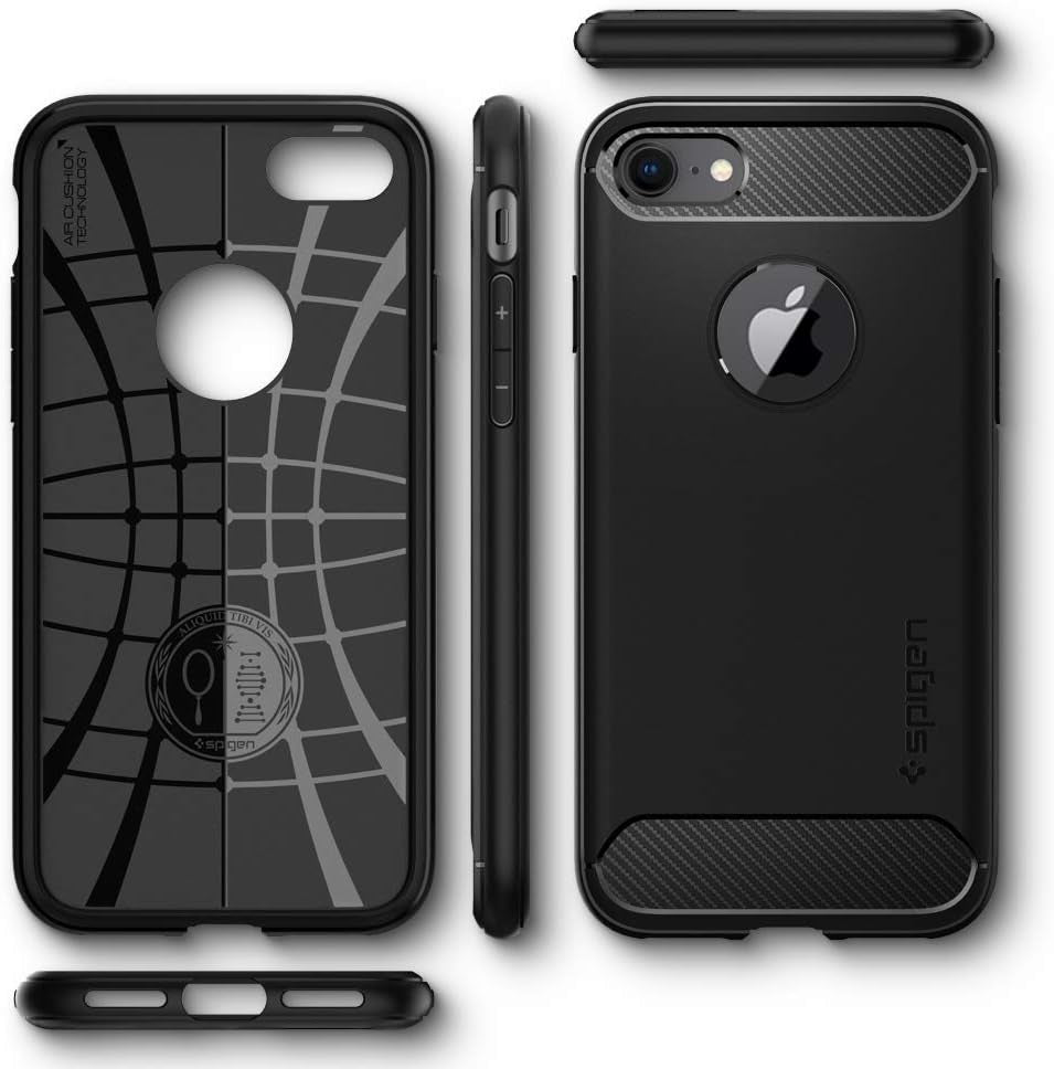 Spigen Rugged Armor Matte Black Case - For iPhone 8 / 7 - mosaccessories
