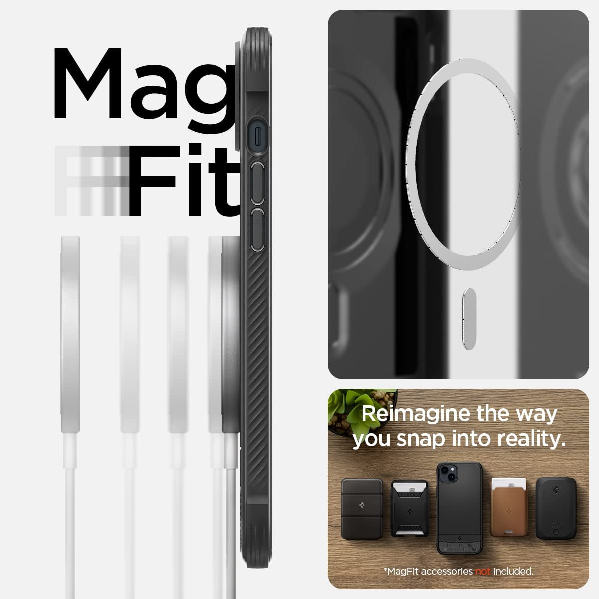Spigen Rugged Armor Magfit Matte Black Case - For iPhone 14 - mosaccessories