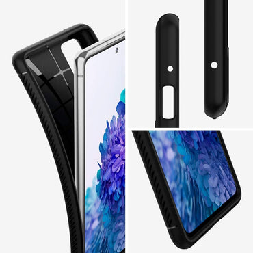 Spigen Rugged Armor Matte Black Case - For Samsung Galaxy S20 FE - mosaccessories
