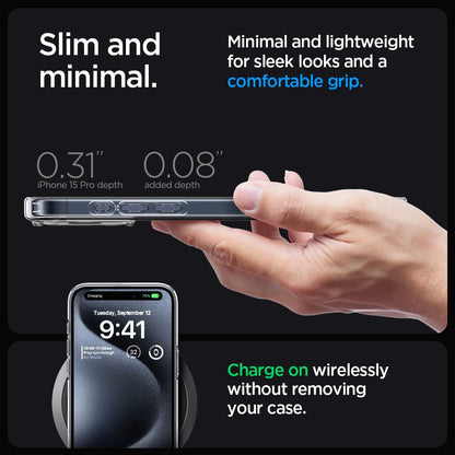 Spigen Ultra Hybrid Hard Clear Back Case - For iPhone 15 Pro - mosaccessories