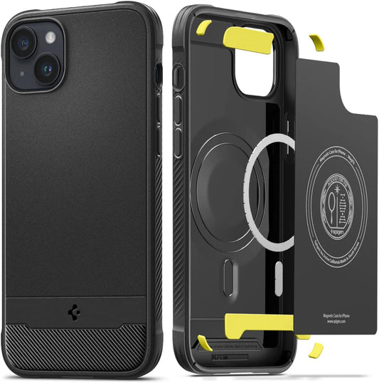 Spigen Rugged Armor Magfit Matte Black Case - For iPhone 14 Plus - mosaccessories