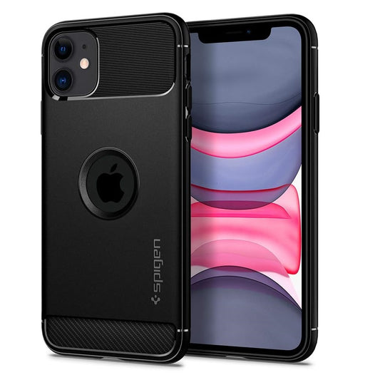 Spigen Rugged Armor Matte Black Case - For iPhone 11 - mosaccessories