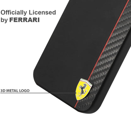 Ferrari Black on Track Stripe Collection Black Case - For iPhone 12 Pro Max