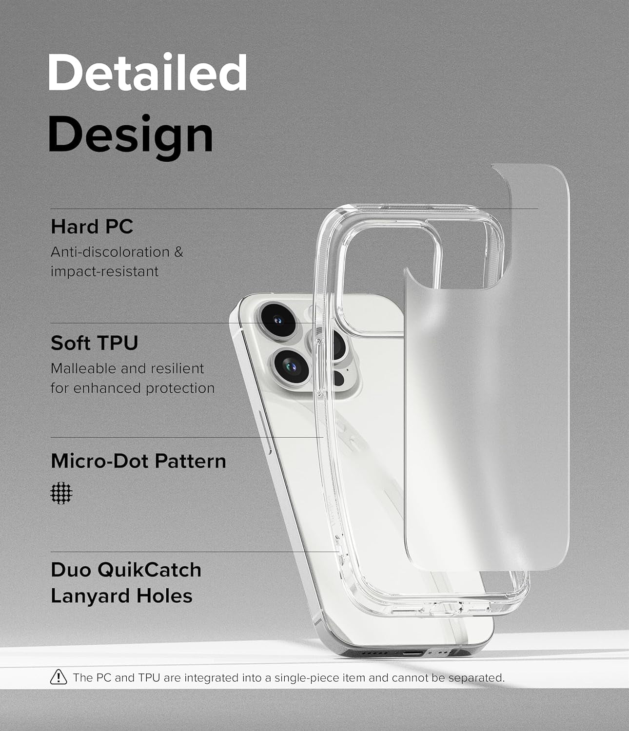 Ringke Fusion Matte Clear Shockproof TPU Bumper Case - For iPhone 15 Pro Max - mosaccessories