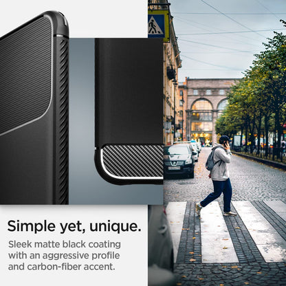 Spigen Rugged Armor Matte Black Case - For Samsung Galaxy S22 - mosaccessories