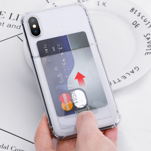 Soft TPU Clear Case With Card Slot - For iPhone X / Xs - mosaccessories