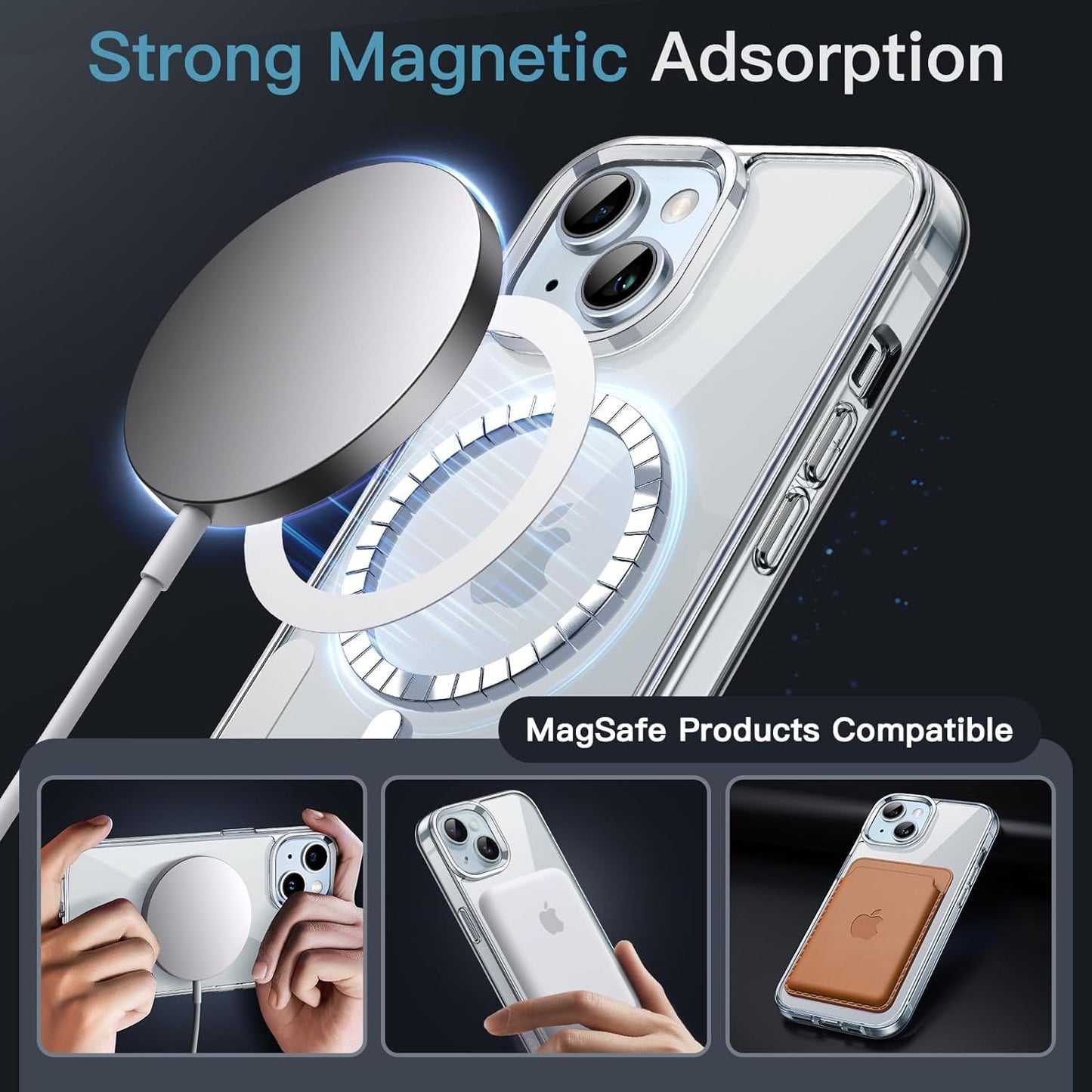JETech Magnetic Shockproof Phone Bumper Case - For iPhone 15 - mosaccessories