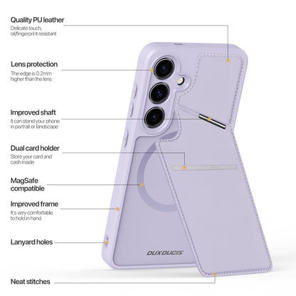 DUX DUCIS Rafi II Series RFID Case Card Holder Kickstand Purple Phone Cover - For Samsung Galaxy S24