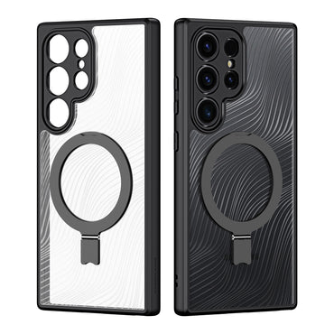 DUX DUCIS Aimo Series Magnetic Case Kickstand Black Phone Cover (REACH Certification) - For Samsung Galaxy S24 Ultra