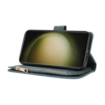 Rhombus Wallet Purse Handbag Green Leather Phone Cover - For Samsung Galaxy S24 Ultra