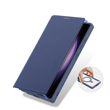 DUX DUCIS Skin X Pro Cell Phone Case Magnetic Ring Kickstand Blue Cover - For Samsung Galaxy S24 Ultra