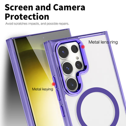 Purple Phone Case Clear Compatible with MagSafe Wireless Charging - For Samsung Galaxy S24 Ultra