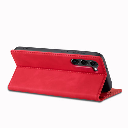 LC.IMEEKE Red Case Microfiber Leather Folio Stand View Phone Cover - For Samsung Galaxy S24