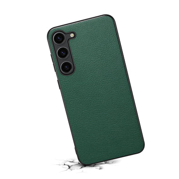Calf Texture Case PC + TPU + PU Leather Anti-scratch Green Phone Shell - For Samsung Galaxy S24+