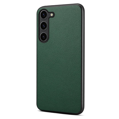 Calf Texture Case PC + TPU + PU Leather Anti-scratch Green Phone Shell - For Samsung Galaxy S24+