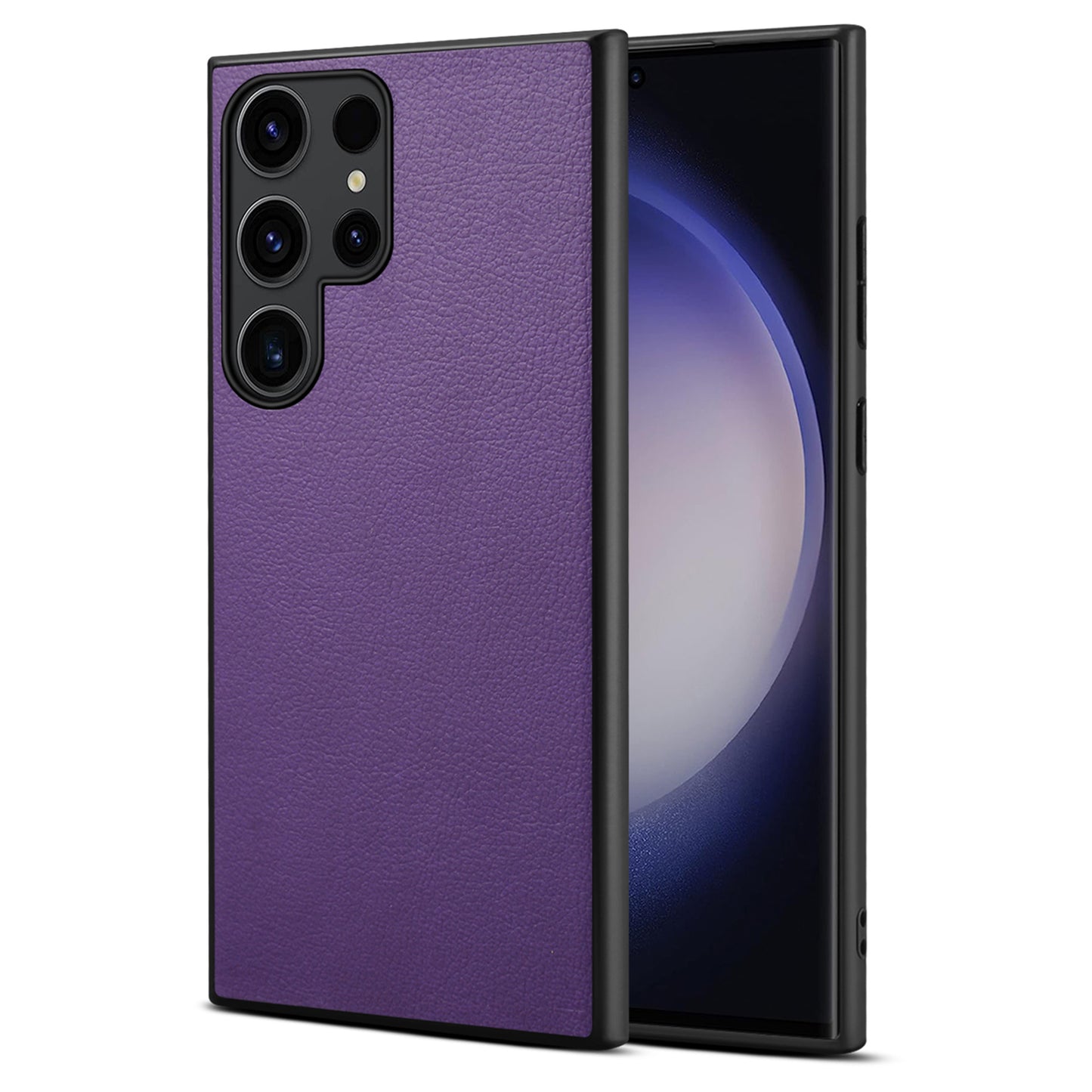 Calf Texture Anti-fall PC + TPU + PU Purple Leather Phone Case - For Samsung Galaxy S24 Ultra