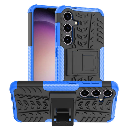 Tyre Pattern Phone Case Kickstand PC + TPU Blue Cover - For Samsung Galaxy S24