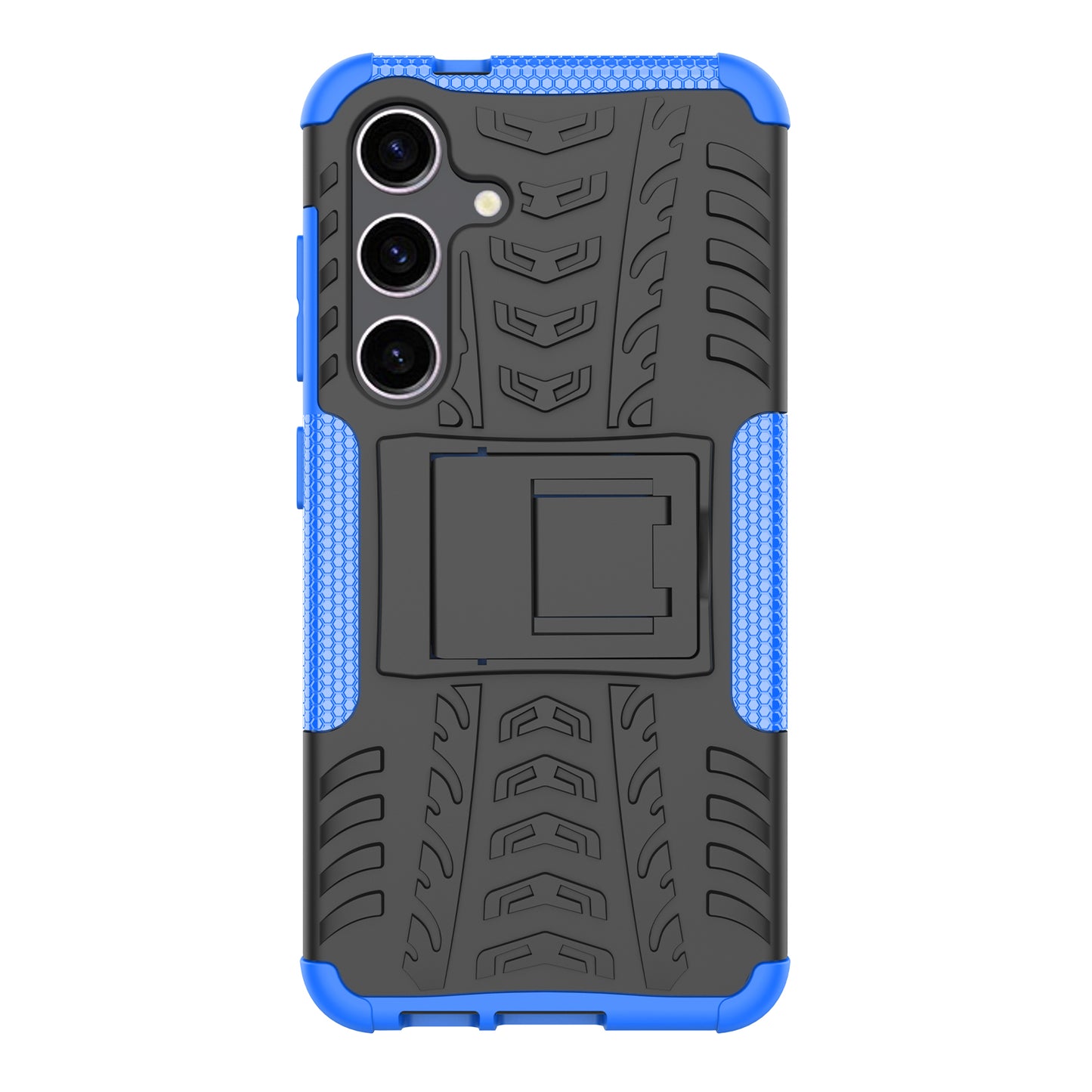 Tyre Pattern Phone Case Kickstand PC + TPU Blue Cover - For Samsung Galaxy S24