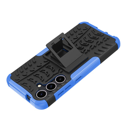 Tyre Pattern Phone Case Kickstand PC + TPU Blue Cover - For Samsung Galaxy S24