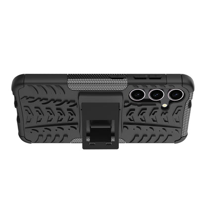 Tyre Pattern Phone Case Kickstand PC + TPU Black Cover - For Samsung Galaxy S24