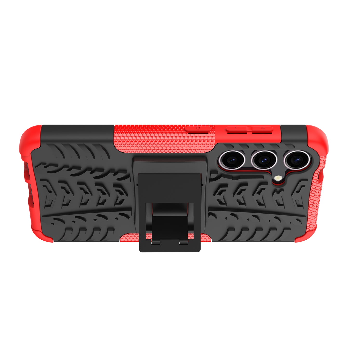 Tyre Pattern Phone Case Kickstand PC + TPU Red Cover - For Samsung Galaxy S24