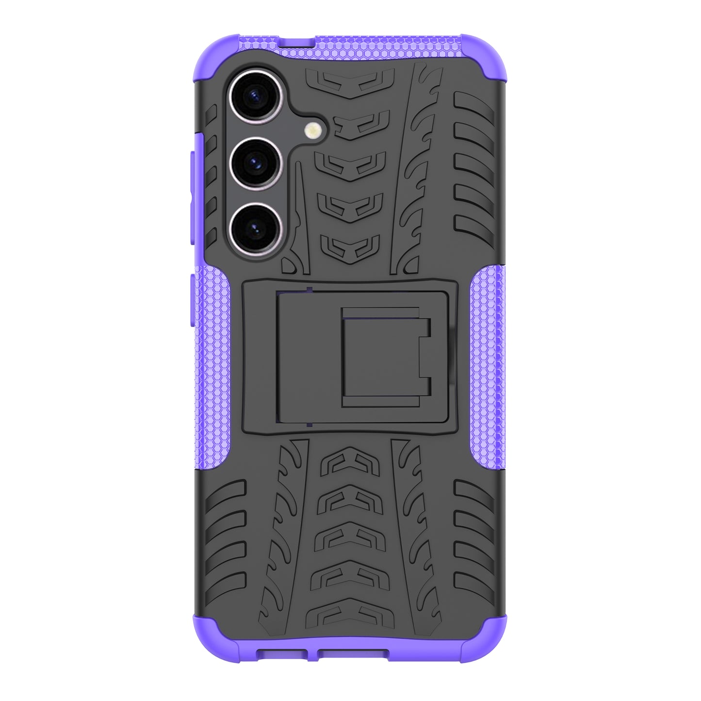 Tyre Pattern Phone Case Kickstand PC + TPU Purple Cover - For Samsung Galaxy S24