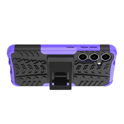 Tyre Pattern Phone Case Kickstand PC + TPU Purple Cover - For Samsung Galaxy S24