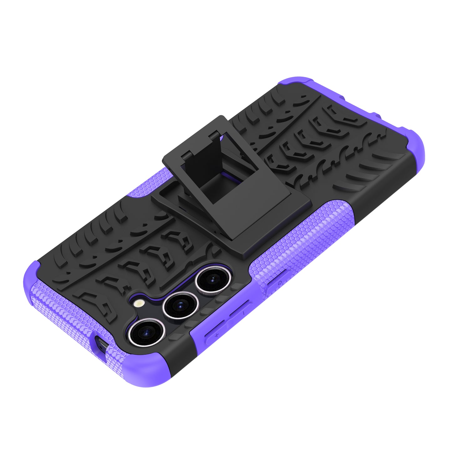 Tyre Pattern Phone Case Kickstand PC + TPU Purple Cover - For Samsung Galaxy S24