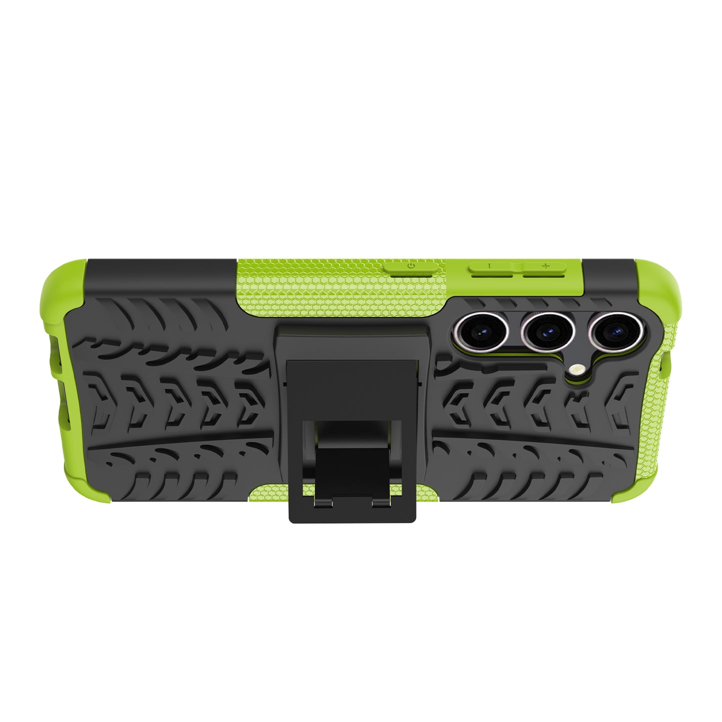 Tyre Pattern Phone Case Kickstand PC + TPU Green Cover - For Samsung Galaxy S24