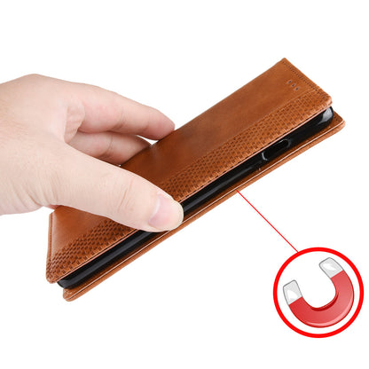 Wallet Phone Case Retro Texture Brown Leather Cover - For Samsung Galaxy S24+