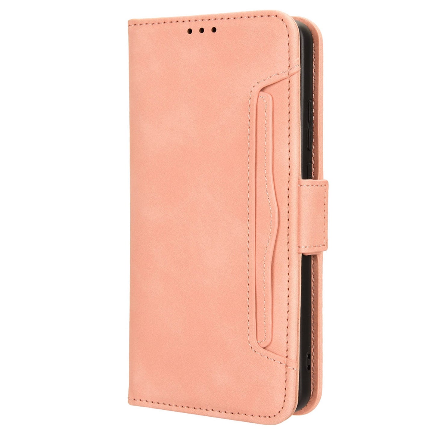 Multiple Card Slots Pink Leather Case with Wallet Stand - For Samsung Galaxy S24+