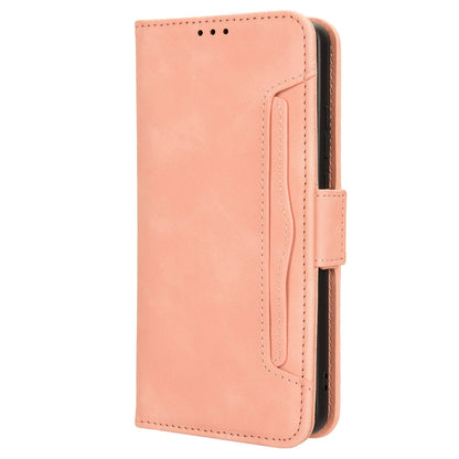 Multiple Card Slots Pink Leather Case with Wallet Stand - For Samsung Galaxy S24+