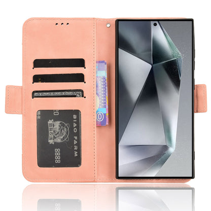 Leather Case Multiple Card Slots Wallet Pink Phone Cover - For Samsung Galaxy S24 Ultra
