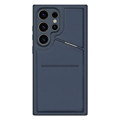 DUX DUCIS Rafi II Series Magnetic Blue Phone Case with Card Slots Kickstand - For Samsung Galaxy S24 Ultra