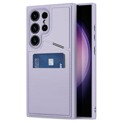 DUX DUCIS Rafi II Series Magnetic Purple Phone Case with Card Slots Kickstand - For Samsung Galaxy S24 Ultra