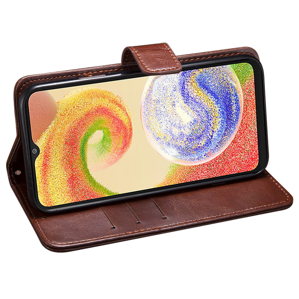 IDEWEI Brown Leather Case Crazy Horse Phone Wallet Stand - For Samsung Galaxy S24