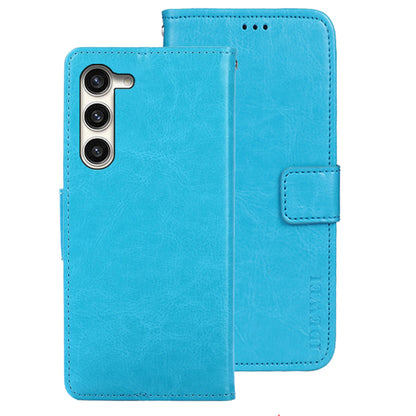 IDEWEI Sky Blue Leather Case Crazy Horse Phone Wallet Stand - For Samsung Galaxy S24