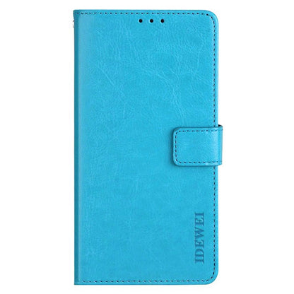 IDEWEI Sky Blue Leather Case Crazy Horse Phone Wallet Stand - For Samsung Galaxy S24