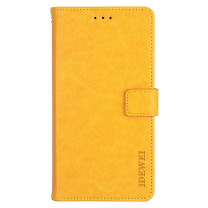 IDEWEI Yellow Leather Case Crazy Horse Phone Wallet Stand - For Samsung Galaxy S24