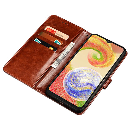 IDEWEI Brown Leather Case Crazy Horse Leather Folio Flip Phone Wallet - For Samsung Galaxy S24 Ultra
